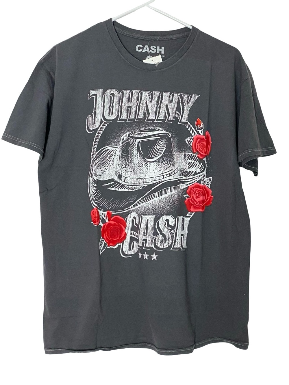 Johnny Cash Tee Shirt Mens Size Medium Gray NWT New Graphic Band Tshirt Grey
